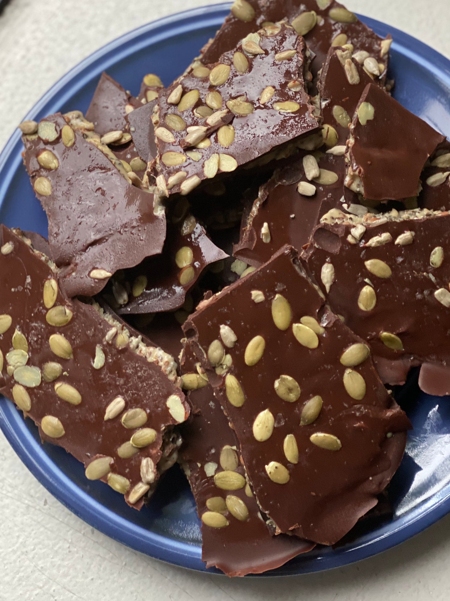 NO BAKE Dark Chocolate Seed Bark