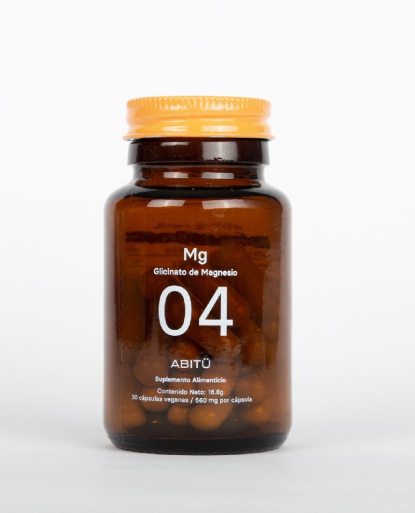 Magnesio Glicinato Abitu con Menta | Alta Absorción y Suavidad Digestiva | Sueño, Estrés, Relajación Muscular | 60 Cápsulas Veganas