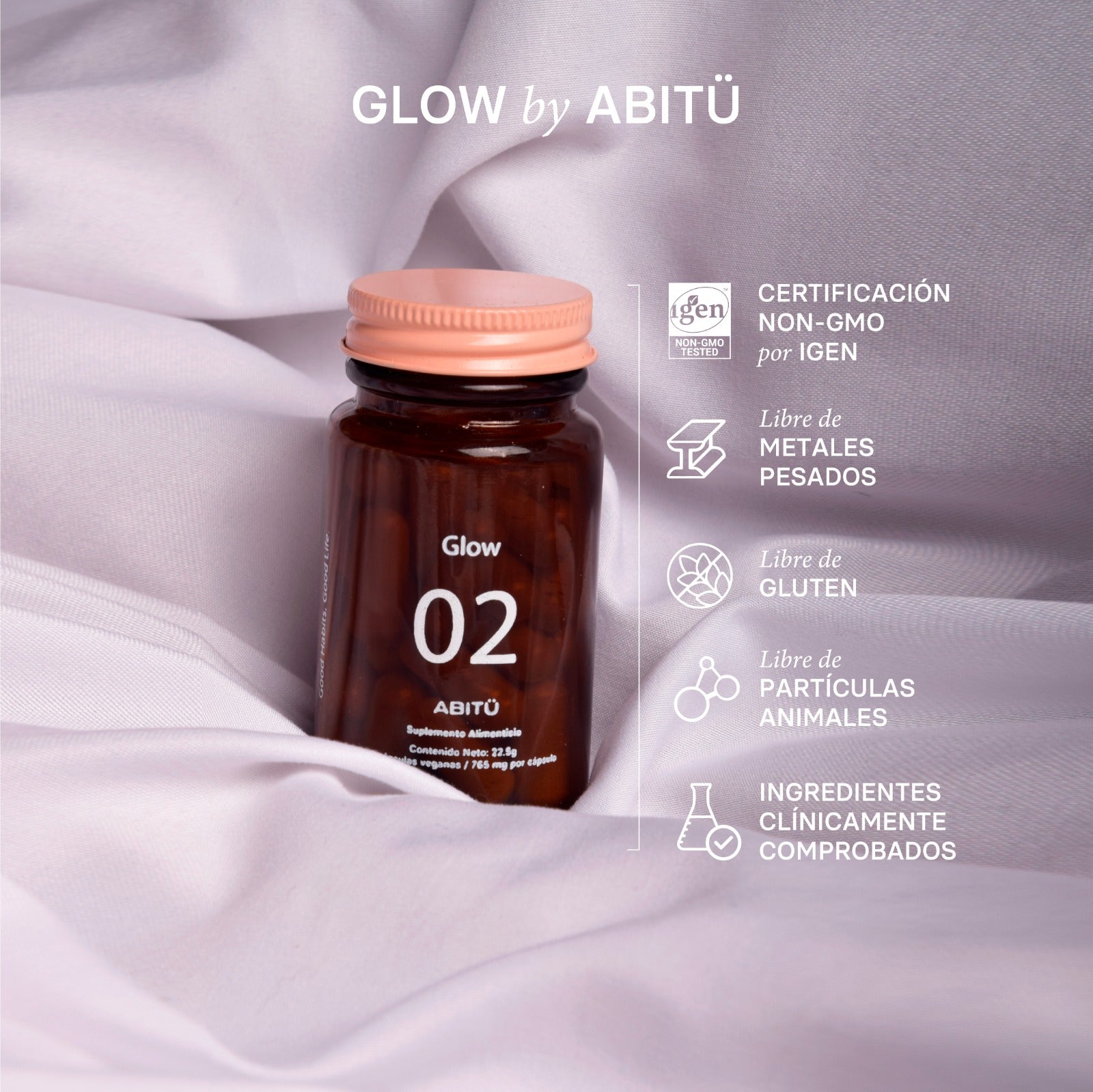 Glow (Vitamina E, Biotina, Ácido Hialurónico, Shiitake)